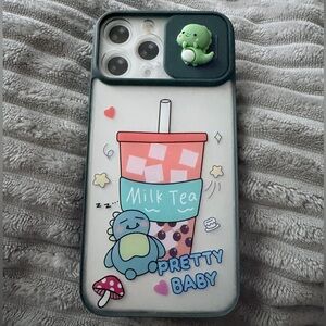 Cute Dinosaur iPhone 13 Pro Max Case - Green